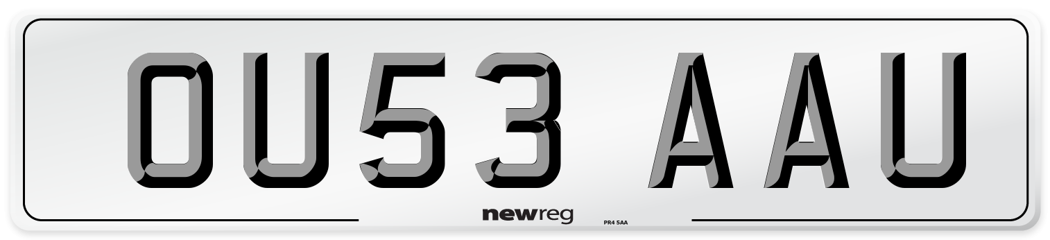 OU53 AAU Number Plate from New Reg